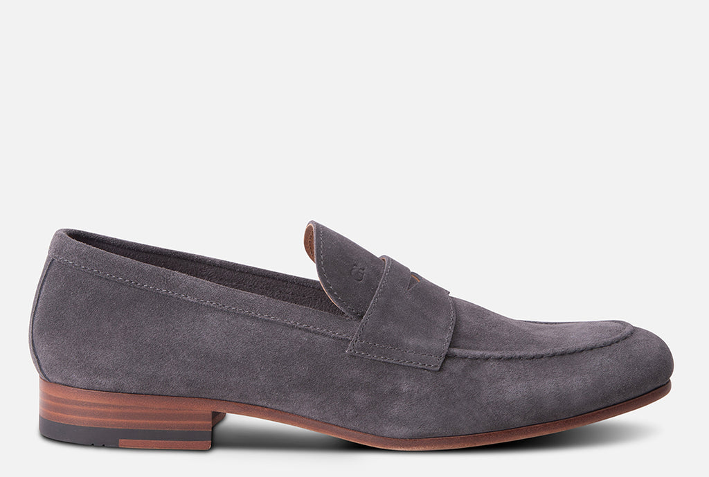 Grey suede penny on sale loafers